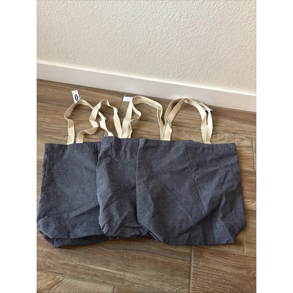 3 Matching Heavy Duty Canvas Shopping Bags Old Navy 24